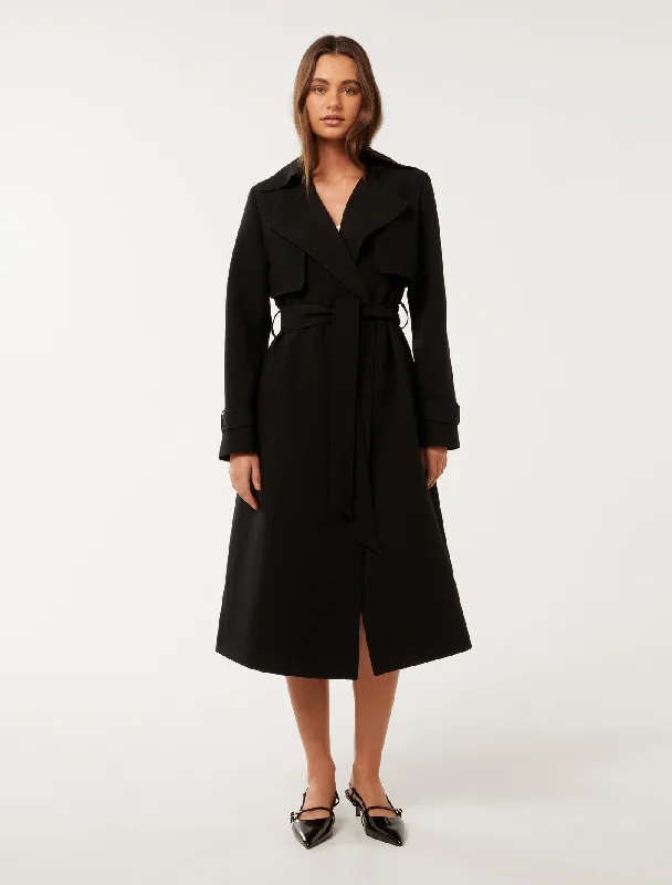 Your Timeless Wardrobe Awaits Lauren Crepe Trench Coat