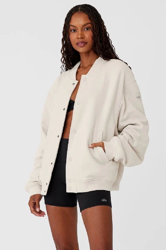 Odd Size Clearance Sale Renown Varsity Jacket - Bone