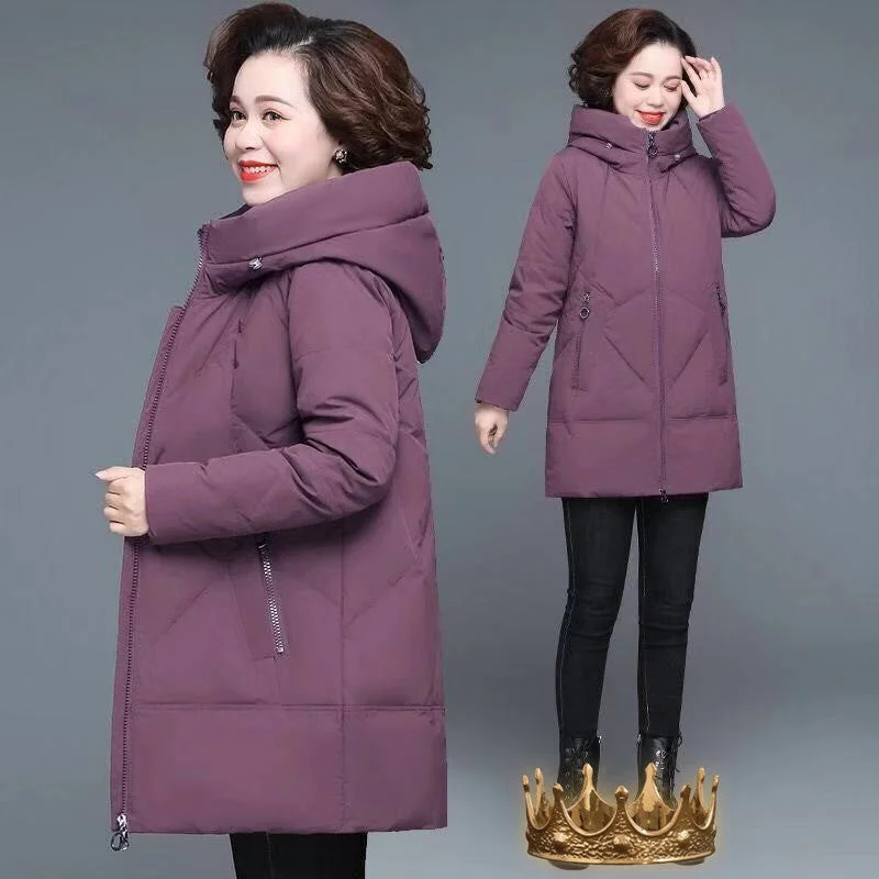 Runway Inspired Wear Middle-aged And Elderly Women's Cotton-padded Coat