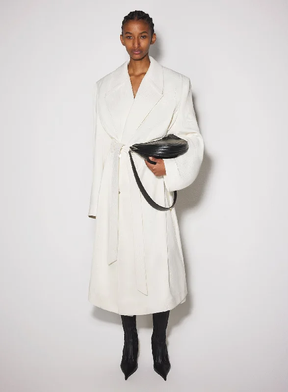 Unleash Your Style off-white ribbed belted coat