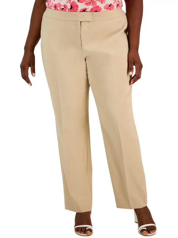 Redefining Women's Style Plus Womens High Rise Khaki Straight Leg Pants