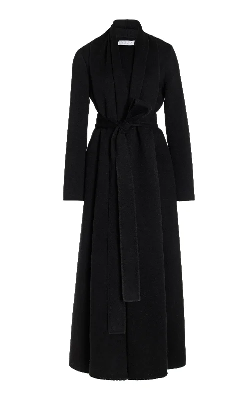 Must Haves Raay Coat in Black Double-Face Recycled Cashmere