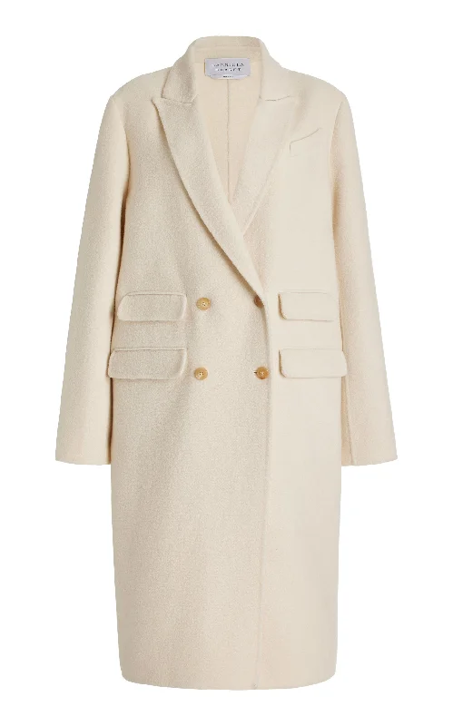 Dive Into Trendy Styles Reed Coat in Ivory Double-Face Recycled Cashmere Felt