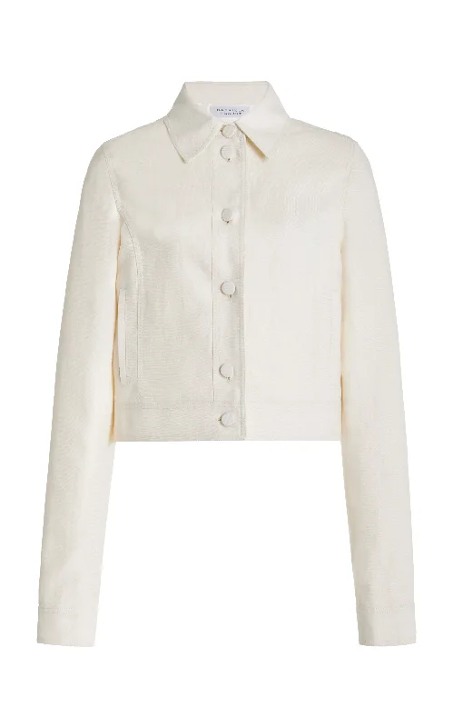 Evening Elegance Thereza Jacket in Ivory Linen Virgin Wool