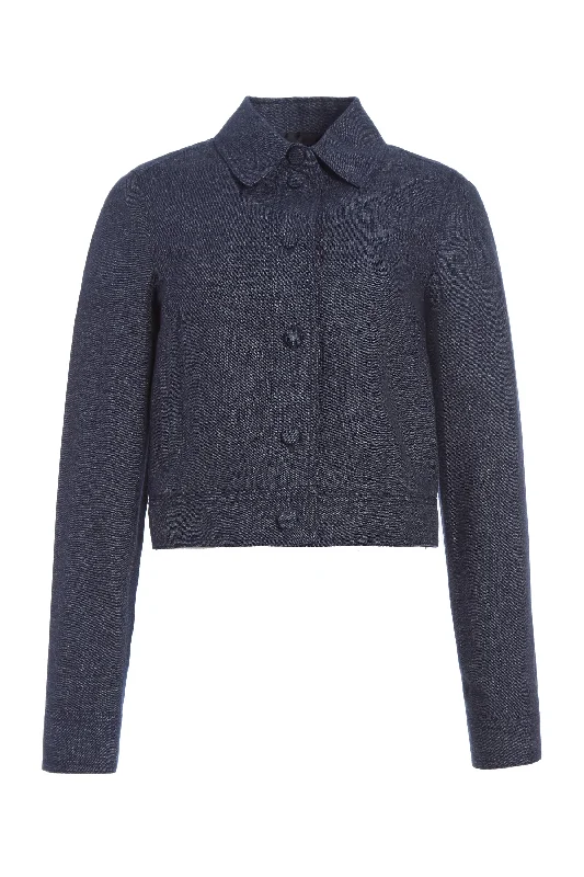 Exclusive Sale Thereza Jacket in Navy Linen Virgin Wool