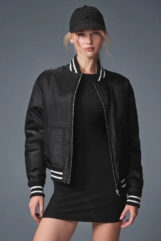 Discover Promotions Afterglow Varsity Jacket - Black