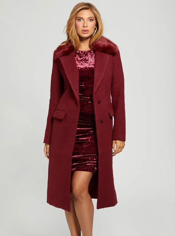 Vibrant Femme Fashion Vino Multi Laurence Coat