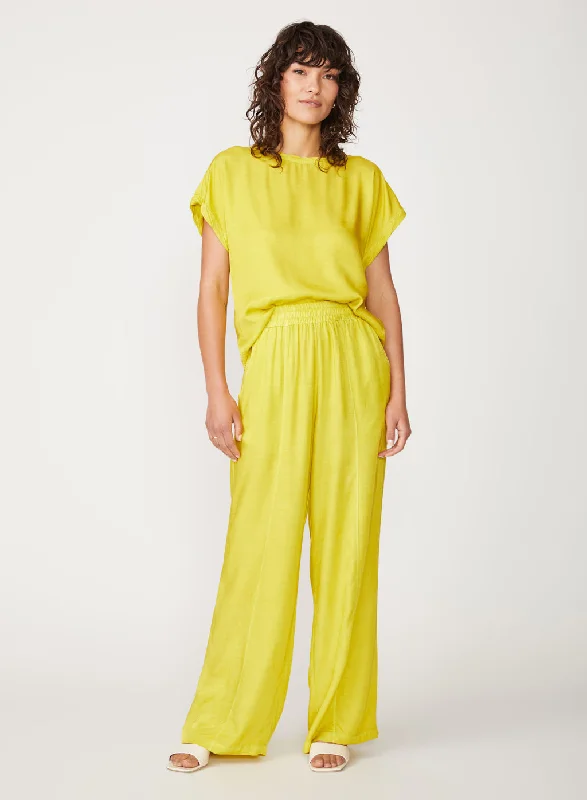 Trend Alert Viscose Satin Pull-On Trouser in Dijon