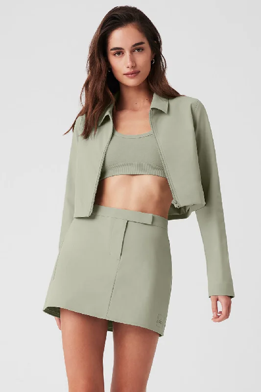 Sophisticated Outfits Cropped High Speed Jacket - Limestone