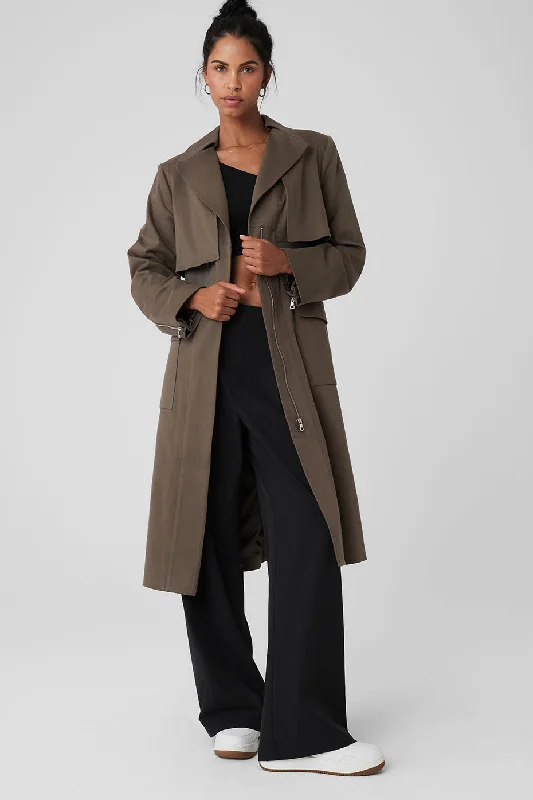 Eco Friendly Fashion Sale Formation Trench Coat - Olive Tree