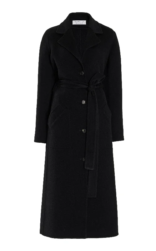 Chic Style, Always In Vogue William Coat in Black Double-Face Recycled Cashmere