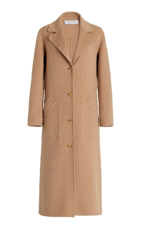 Women's Fashion Hotspots William Coat in Camel Double-Face Recycled Cashmere