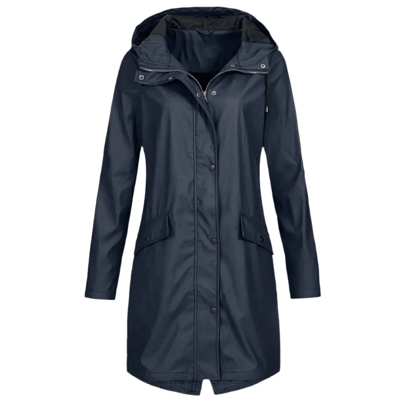 Fashionista Favorites Women's Waterproof Long Rain Coat Jacket