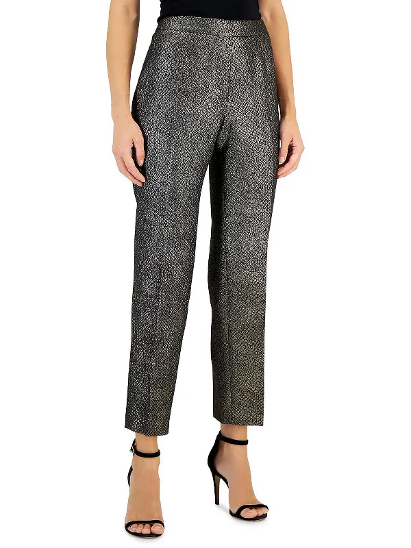 Special Offer For You Womens Foil Cropped Ankle Pants