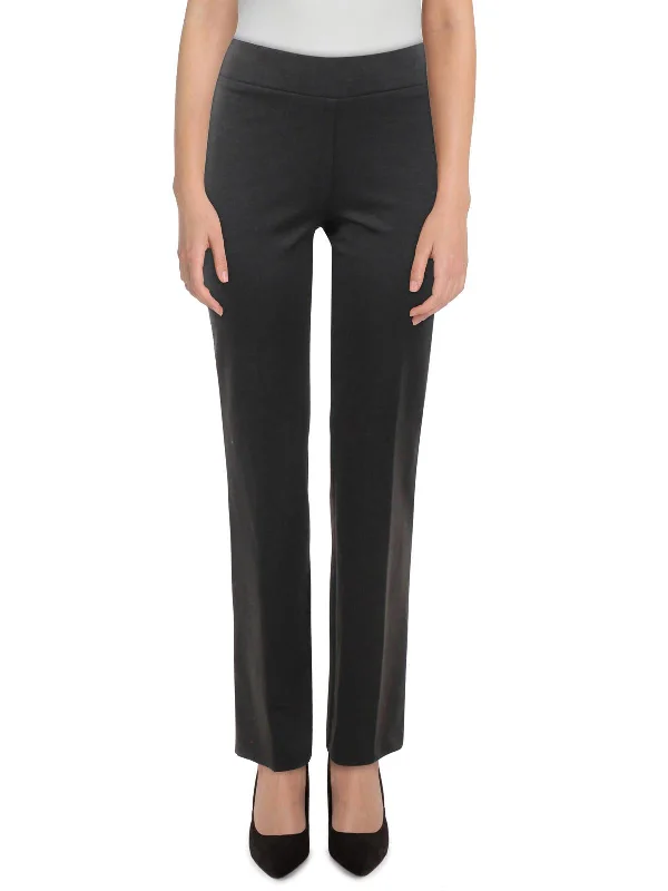 Effortless Chic Apparel Womens Pull On Trousers Straight Leg Pants