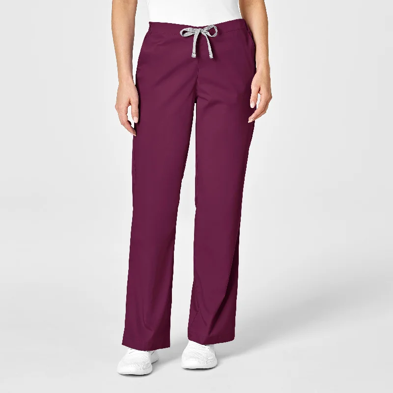 Chic & Cozy Collection WonderWORK Women's Flare Leg Scrub Pant - Wine