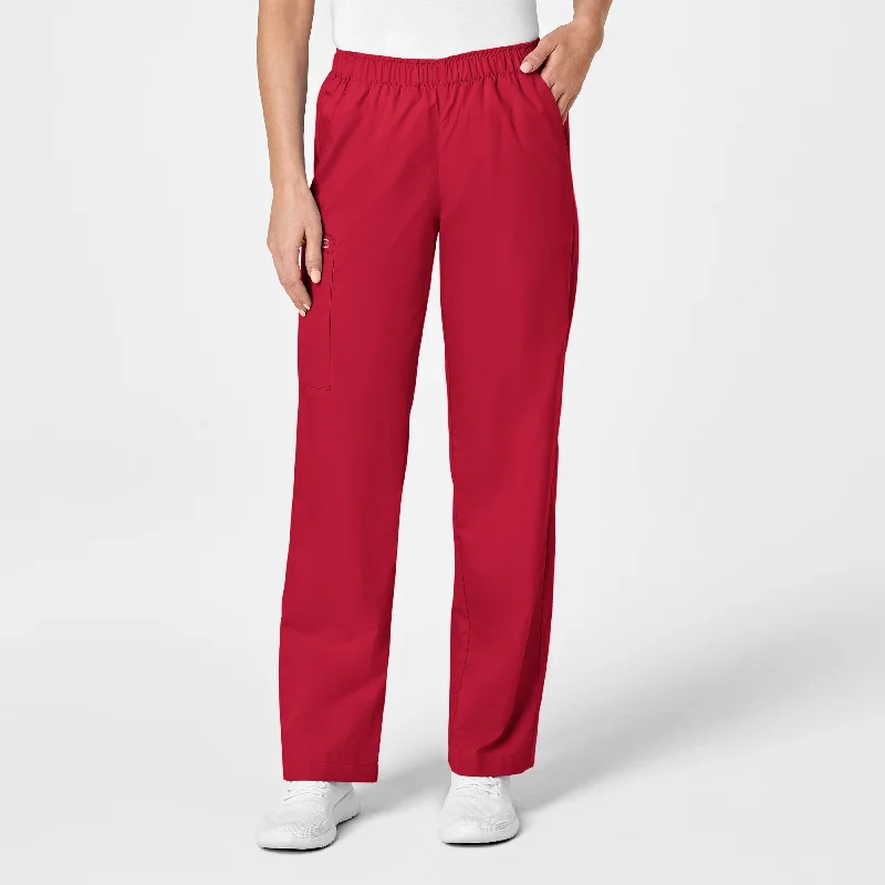 Seasonal Clearance WonderWORK Women's Pull-On Cargo Scrub Pant - Red