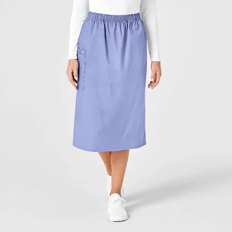 Latest Fashion WonderWORK Women's Pull On Cargo Scrub Skirt - Ceil Blue